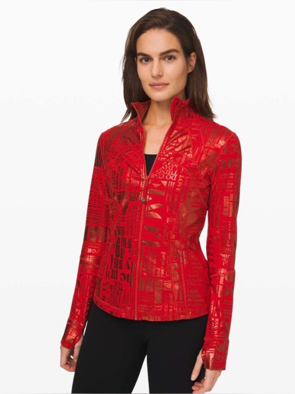 lululemon athletica Red Patterned manifest jacket size 6